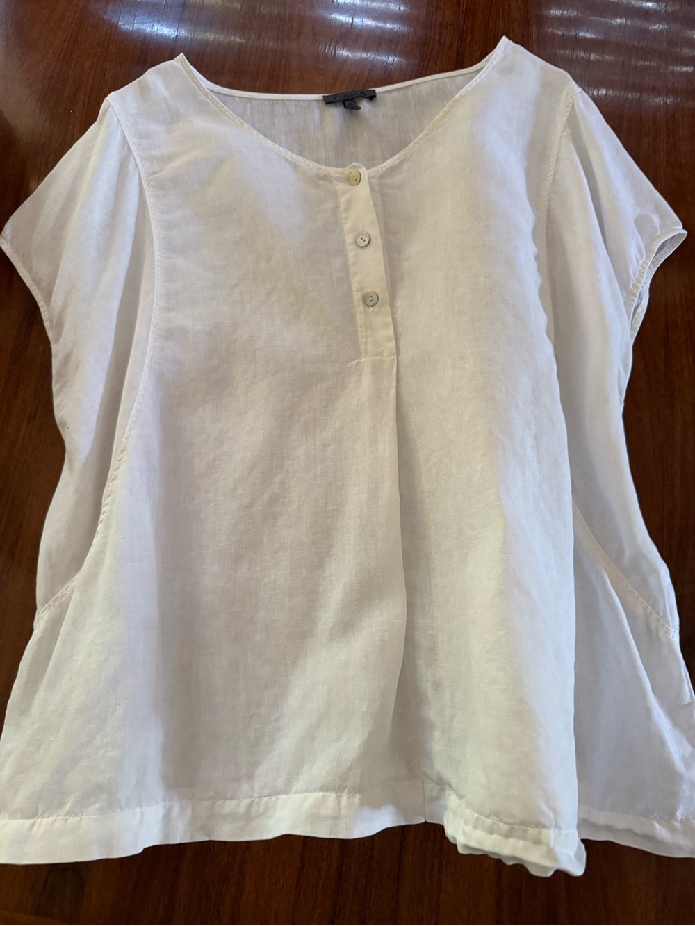 OSKA cap sleeve linen top